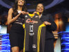 FILE - In this April 15, 2013, file photo, Notre Dame's Skylar Diggins holds up a Tulsa Shock jersey with WNBA President Laurel J. Richie after the Shock selected Diggins as the No. 3 oberall pick in the WNBA basketball draft in Bristol, Conn.  The star guard at Notre Dame and No. 3 pick in the draft was introduced by the Shock on Saturday.  (AP Photo/Jessica Hill, File)