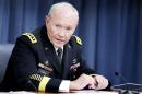 Joint Chiefs of Staff Chairman General Martin Dempsey speaks to the press during a news conference at the Pentagon on September 26, 2014