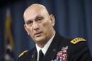 Outgoing Army Chief of Staff Gen. Ray Odierno speaks during his final news briefing, Wednesday, Aug. 12, 2015, at the Pentagon. (AP Photo/Evan Vucci)