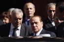 Italian center-right leader Berlusconi leaves the Senate in Rome