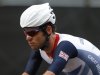 Britain's Mark Cavendish crosses the finish line of the men's cycling road race at the London 2012 Olympic Games
