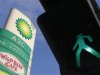 Traffic lights are seen near BP petrol station in Moscow