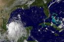 This September 2, 2014 NASA GOES satellite image shows Tropical Storm Dolly in the Gulf of Mexico