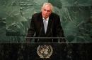 Czech Republic's President Zeman addresses the United Nations General Assembly in the Manhattan borough of New York