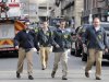 FBI agents arrive at the scene after explosions near the finish line of the Boston Marathon
