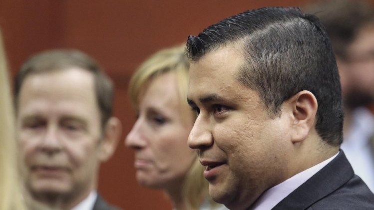 Zimmerman reacts to the not guilty verdict, July 13, 2013. (Reuters/Pool)