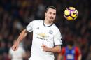 Manchester United's Zlatan Ibrahimovic controls the ball during their game against Crystal Palace in south London on December 14, 2016