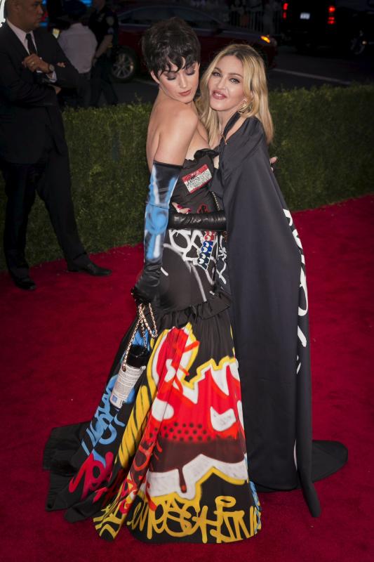 Singers Madonna and Katy Perry arrive at the Metropolitan Museum of Art Costume Institute Gala 2015 celebrating the opening of &quot;China: Through the Looking Glass,&quot; in Manhattan, New York