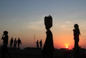 South Sudanese refugees wait at a Sudanese border checkpoint&nbsp;&hellip;