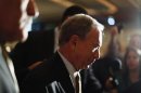 New York City Mayor Bloomberg exits after speech to Real Estate Board of New York in New York