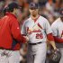 Cardinals manager Matheny pulls starting pitcher Lohse against the Giants during Game 7 in their MLB NLCS playoff baseball series in San Francisco