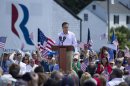 Republican presidential candidate, former Massachusetts Gov. Mitt Romney speaks during a campaign stop at the Scamman Farm in Stratham, N.H., Friday, June 15, 2012. (AP Photo/Evan Vucci)