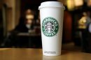 A cup displaying the Starbucks Coffee logo is pictured at one of the coffee chain's store in Boca Raton, Florida