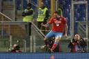 Napoli's Gonzalo Higuain celebrates after scoring during a Serie A soccer match between Lazio and Napoli at Rome's Olympic stadium, Wednesday, Feb. 3, 2016. (AP Photo/Alessandra Tarantino)