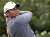 Tiger Woods of the US tees off on the 14th tee during the third round of the Memorial Tournament at Muirfield Village Golf Club in Dublin