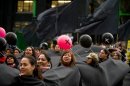 A group of women protest against violence against women in Ciudad Juarez, in Mexico City, on November 10, 2009