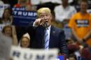 FILE - In this May 26, 2016 file photo, Republican presidential candidate Donald Trump speaks in Billings, Mont., Thursday, May 26, 2016. Donald Trump's best liaison to Republicans is turning out to be Hillary Clinton. Trump overcame a 