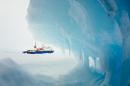 The Russian research ship MV Akademik Shokalskiy is shown still stuck in the ice off East Antarctica as it waits to be rescued, December 30, 2013. The vessel has finally cleared the ice field