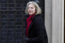 Britain's Home Secretary Theresa May leaves Downing Street in central London