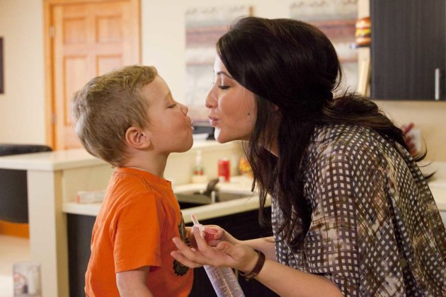 This undated image released by Lifetime shows Bristol Palin, daughter of former Republican vice presidential candidate and Alaska Gov. Sarah Palin, and her son Tripp, during the filming of her series,