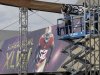 Workers build a structure outside the Mercedes-Benz Superdome on Monday, Jan. 28, 2013, in New Orleans. The San Francisco 49ers are scheduled to face the Baltimore Ravens in the NFL Super Bowl XLVII football game on Feb. 3. (AP Photo/Mark Humphrey)