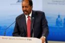 Hassan Sheikh Mohamud, President of Somalia, speaks at the Munich Security Conference in Munich