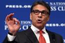 Former Texas Gov. Rick Perry discusses his economic plan at a National Press Club luncheon speech in Washington