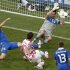 Croatia's Mario Mandzukic scores a goal against Italy during their Group C Euro 2012 soccer match in Poznan