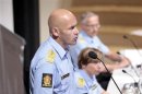 Norway's Police Director Oeystein Maeland speaks to the media