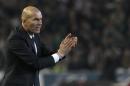 Real Madrid's coach Zinedine Zidane gestures during the La Liga soccer match between Real Betis and Real Madrid, at the Benito Villamarin stadium, in Seville, Spain, Sunday, Jan. 24, 2016. (AP Photo/Angel Fernandez)