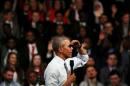 U.S. President Barrack Obama takes part in a Town Hall meeting at Lindley Hall in London