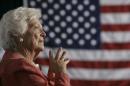 Former U.S. first lady Barbara Bush attends an event on social security reform in Orlando