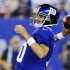 New York Giants quarterback Eli Manning (10) throws a pass during the first half of an NFL football game against the Dallas Cowboys, Wednesday, Sept. 5, 2012, in East Rutherford, N.J. (AP Photo/Bill Kostroun)