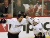 Anaheim Ducks' Cogliano celebrates his goal with teammate Beauchemin during the third period of their NHL hockey game against the Chicago Blackhawks in Chicago