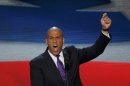 Newark Mayor Cory Booker addresses delegates during the first session of the Democratic National Convention in Charlotte