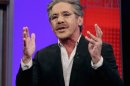 FILE - In this June 25, 2010 file photo, Fox News Channel commentator Geraldo Rivera speaks on the "Fox & friends" television program in New York. Duquesne (doo-KAYN') University says Geraldo Rivera isn't welcome to appear on a panel at the Pittsburgh school because of a half-naked 