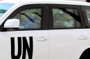 UN inspectors leave the Four Season Hotel in their vehicles in Damascus, Syria, Thursday, Aug. 29, 2013. U.N. experts investigating purported poison gas attacks left their Damascus hotel Thursday, but anti-regime activists said the team's destination was not immediately known. (AP Photo)