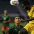Ethiopia's Siyoum jumps to head the ball during their 2010 World Cup qualifying soccer match against Morocco in Casablanca