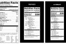 This handout image provide by the Food and Drug Administration (FDA) shows, from left, a current food nutrition label, a proposed label and an alternate label. Revamped food nutrition labels would change serving sizes for popular items like ice cream and sodas, make calories listing more prominent, and, for the first time, list any sugars that were added by the manufacturer. The overhaul of the omnipresent 20 year-old label comes as science has shifted. (AP Photo/FDA)