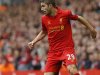 Liverpool's Borini runs with the ball during their English Premier League soccer match against Manchester United in Liverpool