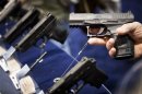A Walther handgun is displayed at the Safari Club International Convention in Reno