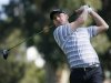 John Merrick of the U.S. tees off on the second hole during the final round of the Northern Trust Open golf tournament at Riviera Country Club in Los Angeles