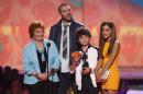 Actors from the TV program "Sam & Cat" accept the favorite TV show award at the 27th Annual Kids' Choice Awards in Los Angele