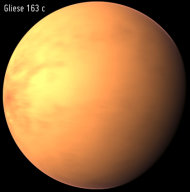 Artist's rendition of the "super Earth" Gliese 163c, which may be capable of supporting microbial life.