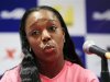 Sprinter Campbell-Brown of Jamaica speaks during a news conference ahead of the IAAF Diamond League Athletics meet in Shanghai