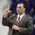 FILE - This Feb. 7, 2012 file photo shows Texas Tech coach Billy Gillispie gesturing to his team during the first half of a college basketball game against Kansas State, in Manhattan, Kan. The Texas Tech athletic director says coach Gillispie is no longer making day-to-day decisions for the basketball program so he can focus on his health. Kirby Hocutt said Tuesday, Sept. 11, 2012,  that he told Gillispie late last week that he was not "to engage" in the program in "any way" until the two talk face to face about allegations of player mistreatment. (AP Photo/Charlie Riedel, File)