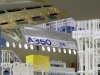 The main body section of the first Airbus A350 is seen on the final assembly line in Toulouse