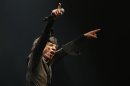 Lead singer of the Rolling Stones Mick Jagger performs on the Pyramid Stage at Glastonbury music festival at Worthy Farm in Somerset