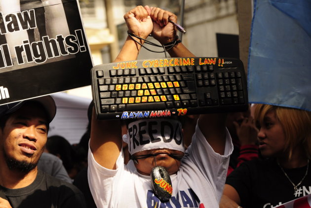 Youth and other civic organizations stage fresh protests against the Cybercrime Prevention Act amid Supreme Court deliberations on the controversial measure Jan. 15.