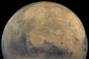 This photo released by NASA shows a view of Mars that was stitched together by images taken by NASA's Viking Orbiter spacecraft. The space agency is planning to send a spacecraft similar to the Curiosity rover to the red planet in 2020. A NASA-appointed team released a report on Tuesday, July 9, 2013 that described the mission's science goals. (AP Photo/NASA)